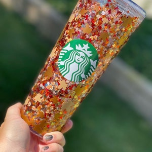 Pumpkin Pie Glitter Snow Globe Tumbler, Double Walled Acrylic