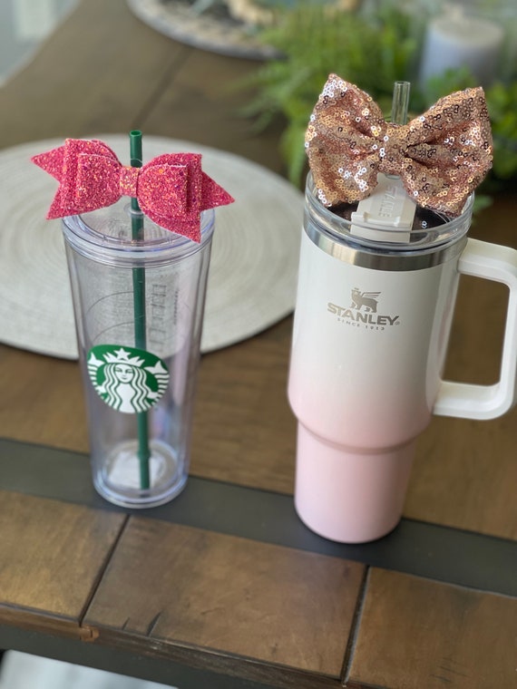 Bow Straw Toppers for Tumbler, Stanley Tumbler Accessories, Starbucks  Tumbler Accessories 