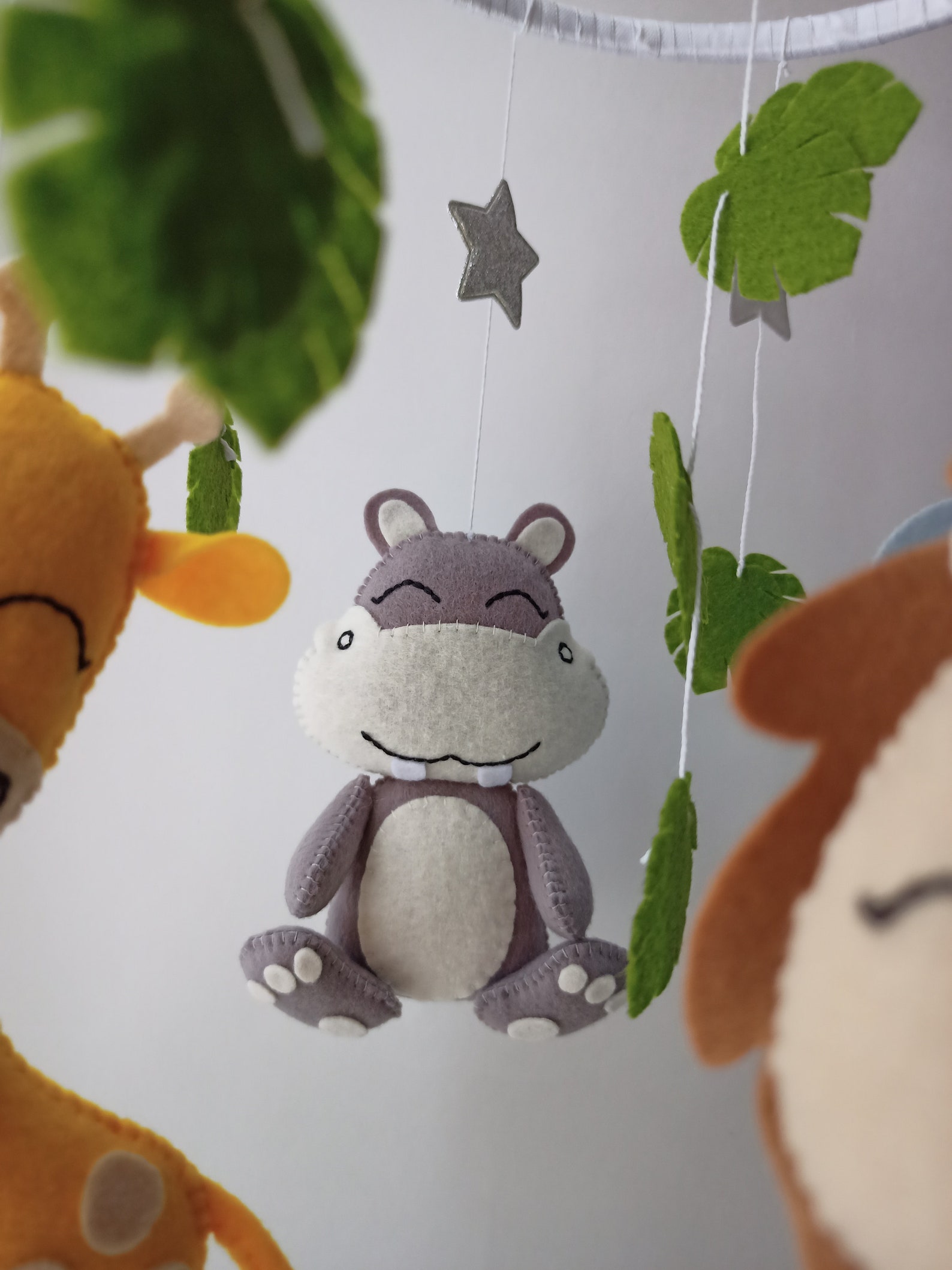 Tropical felt baby mobile Baby mobile Hanging forest mobile Etsy