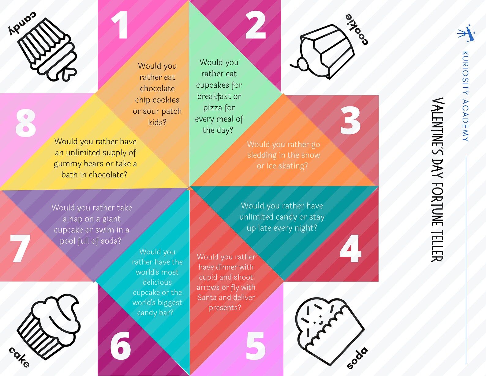 Printable Fortune Teller Valentine for Kids Etsy