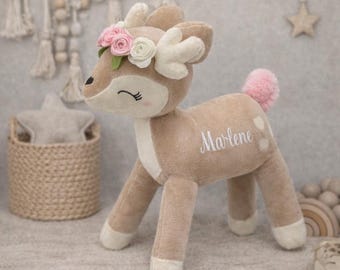 cuddly toy "Deer Flower Wreath"