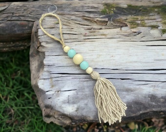 Farmhouse Wood Bead Tassel Decoration