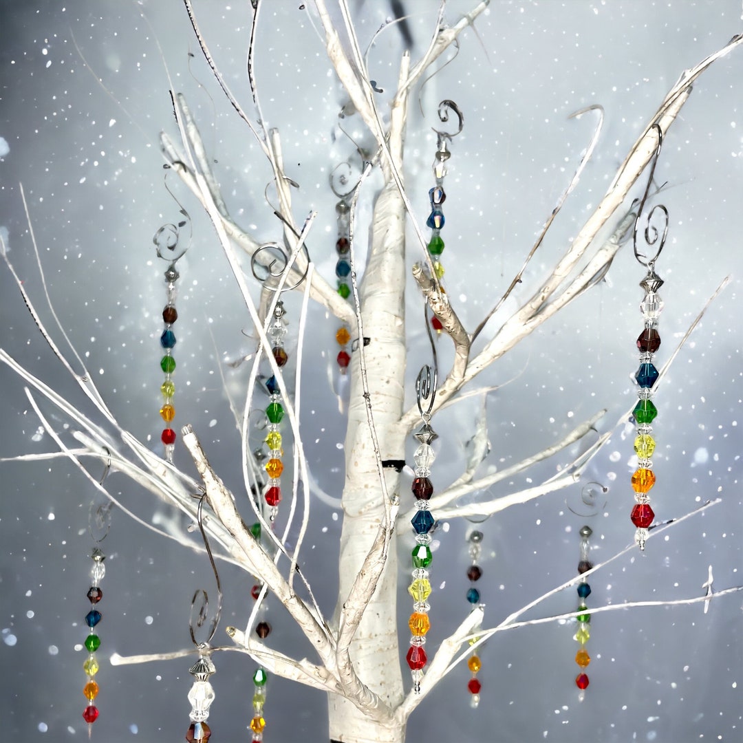 Rainbow Icicles Christmas Tree Ornament 6pack Etsy