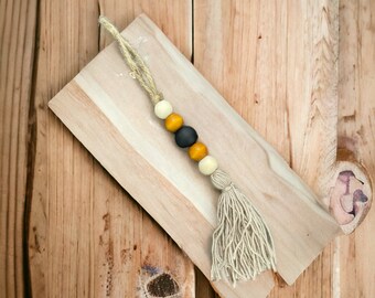 Farmhouse Wood Bead Tassel Decoration