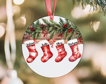 Ornament Family Custom - Stockings Christmas 2 sided