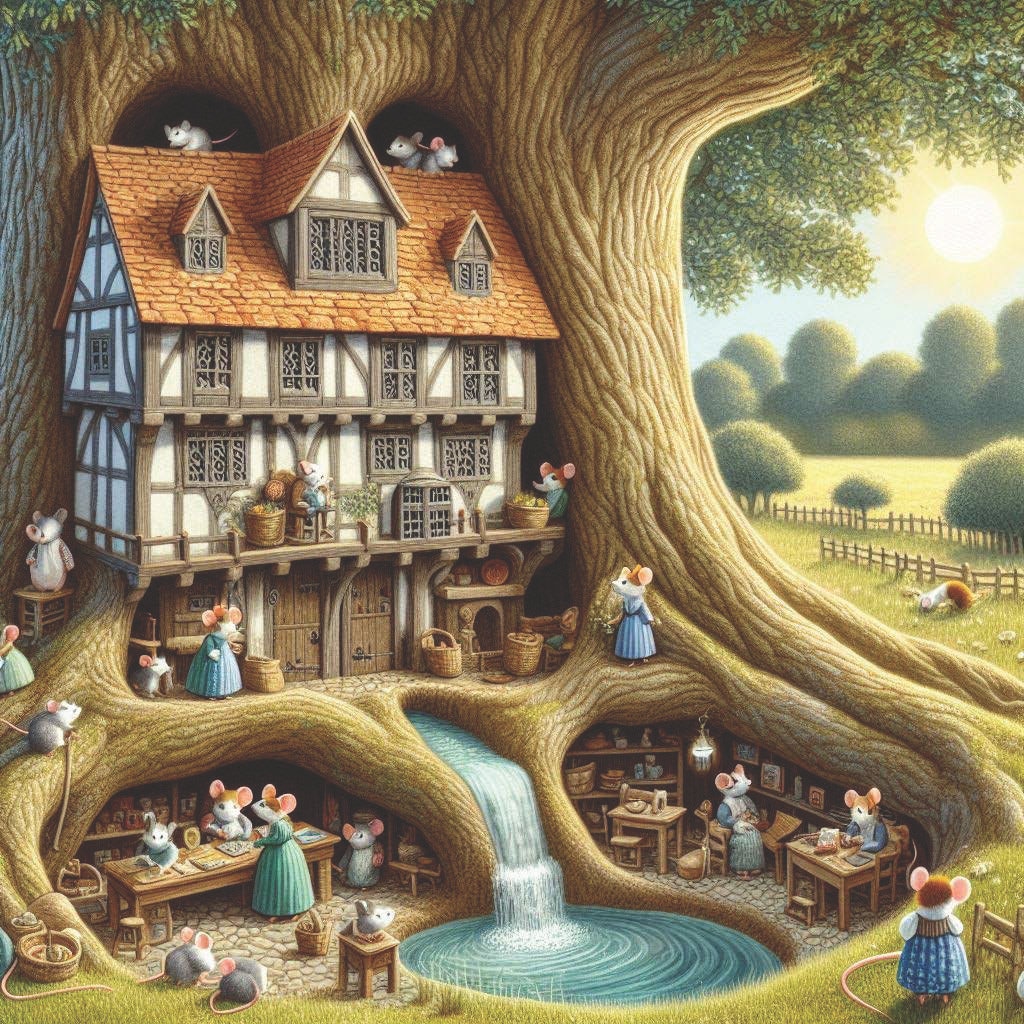 Treehouse Mouse Control Mice in Treehouse Cross Stitch Pattern – Oak Grove (digital Download ...