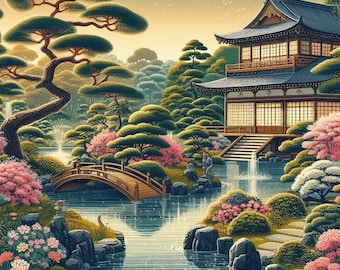 Japanese Dream Garden (cross stitch pattern only)