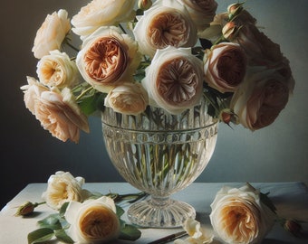 English Roses Still Life (cross stitch pattern only)