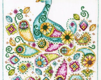 Paisley Peacock - by Shannon Christine Designs (cross stitch pattern only)
