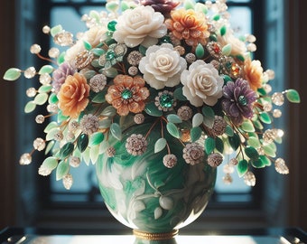 Bejeweled Bouquet 2 - cross stitch pattern only