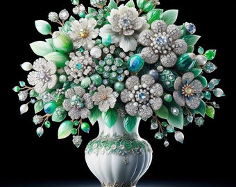 Bejeweled Bouquet (cross stitch pattern only)