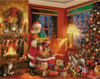 Christmas Santa - counted cross stitch pattern