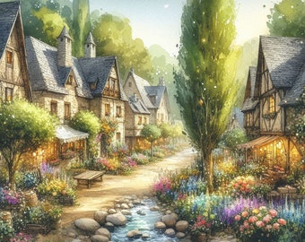 Village Life (cross stitch pattern only)