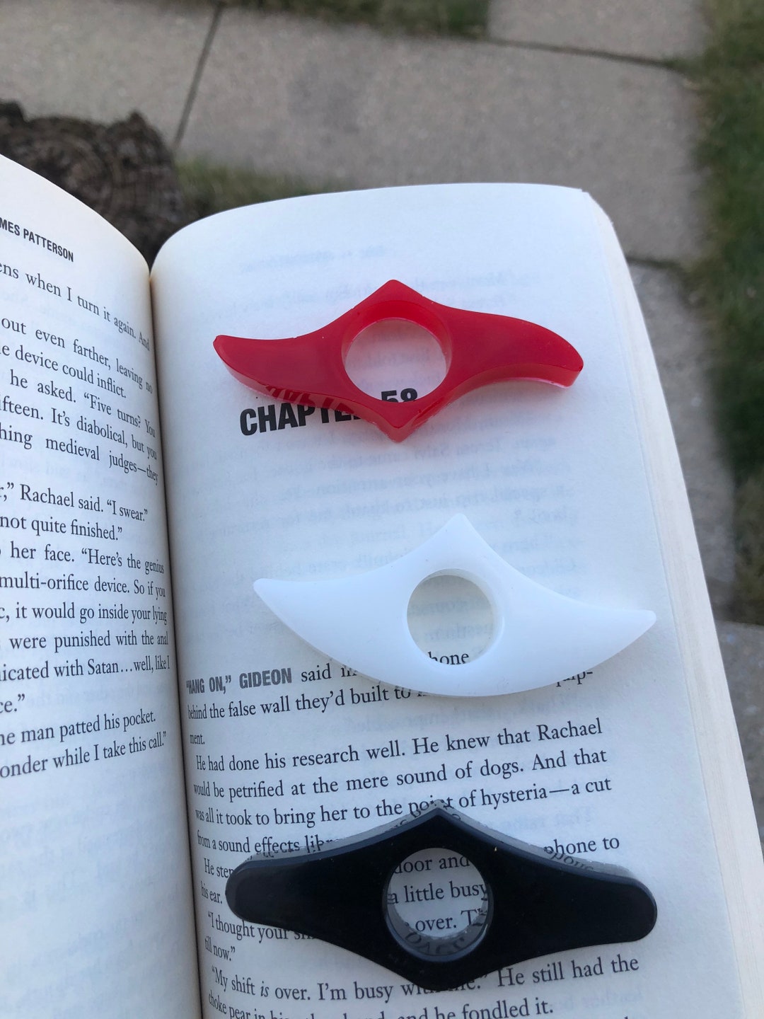 Black Resin Book Holder Bookish Resin Gifts Resin Thumb Buddy Red Book Holder Black Owned