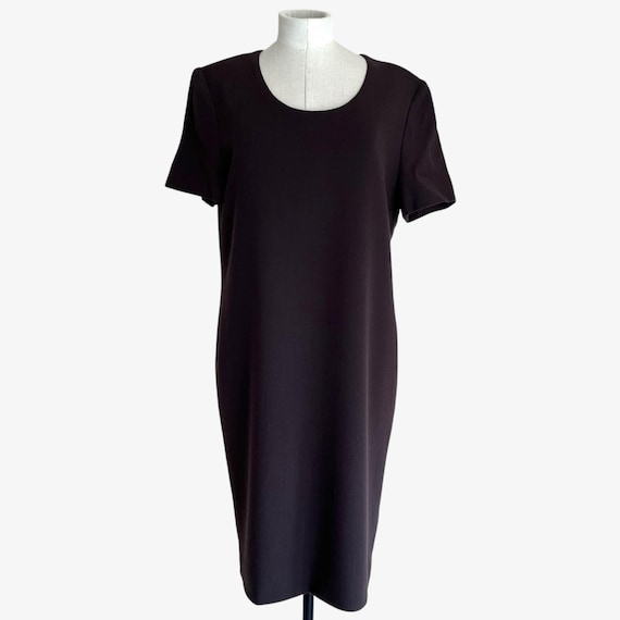 Jean Muir, Vintage 80s Women's Jean Muir Brown Wool Shift Dress, Medium 70s Designer Luxury Retro Preppy School Straight Made In United Kingdom