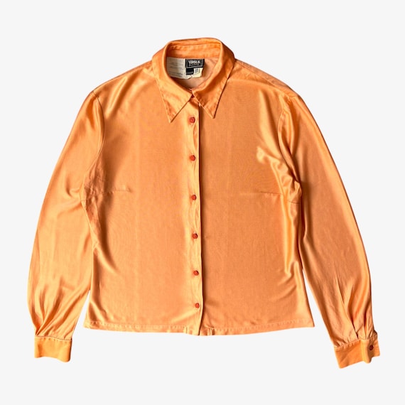 Versus Versace, Vintage 80s Women's Gianni Versace Versus Pale Orange Long Sleeve Shirt