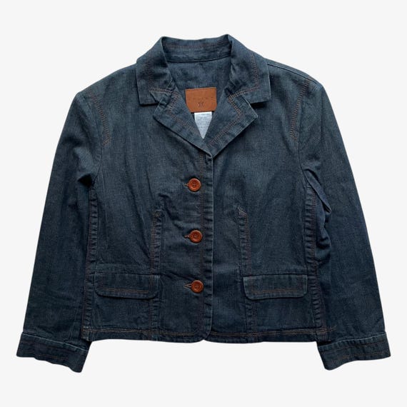 Vintage Y2K Women's Celine Blue Denim Jacket, Paris Chore Workwear Retro 90s Cowboy Cowgirl Designer Luxury Trucker France Rare