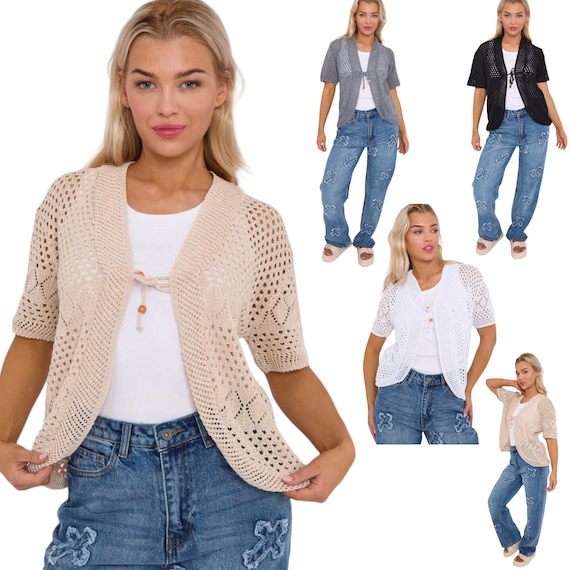 Ladies short cardigans boleros best sale