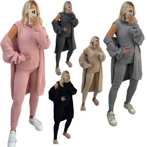 Knitted three piece loungewear hotsell