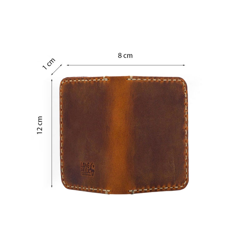 Lone Deer Handmade Personalized Slim Leather Card Wallet imagem 6