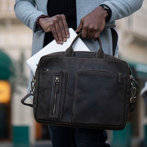 Porte-documents Lone Deer en cuir véritable fait main personnalisé