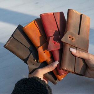 Handmade Women's Genuine Leather Wallet - Zipper Clutch Wallet - Custom leather wallet gift for her - Personalized Mother's Day Luxury Gift