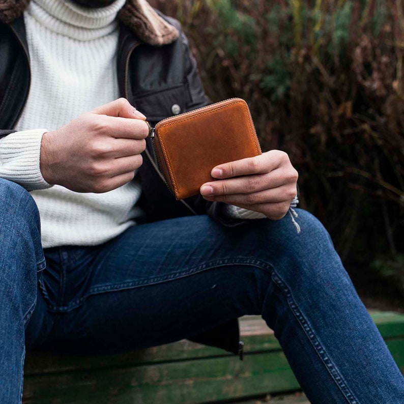 Portefeuille en cuir véritable fait main pour femmes en cuir de cerf Lone Deer image 9