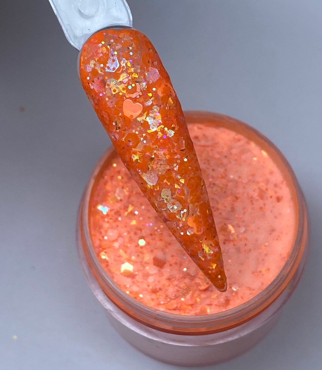 Pre Mix Glitter Acrylic Powder Orange Neon Etsy