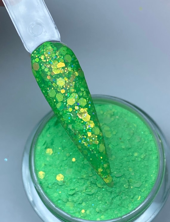 Pre Mix Glitter Acrylic Powder Neon Green