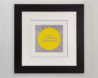 Good Morning Sunshine Giclee Art Print, Nursery Decor, 8x8