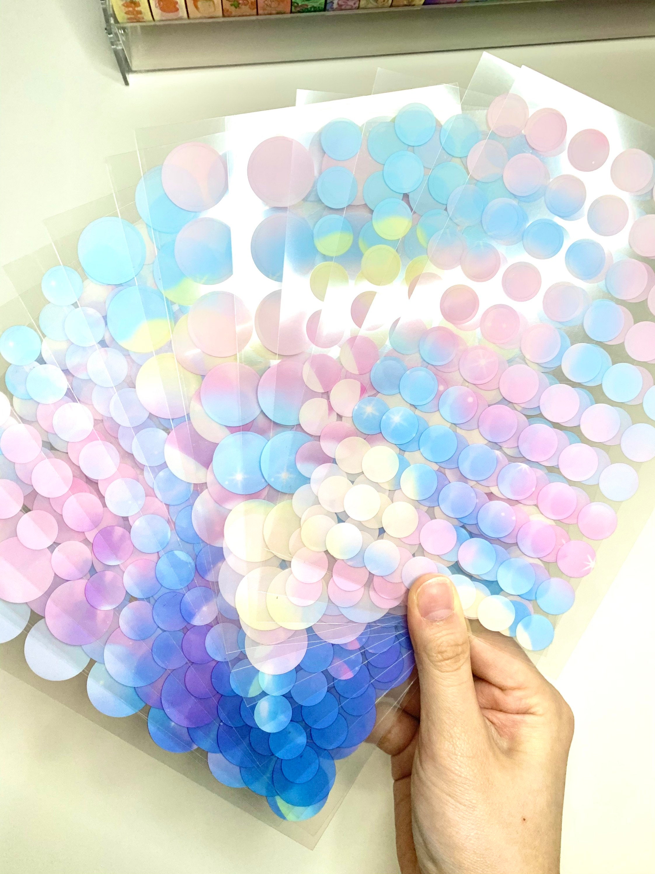 aesthetic dot circle sticker sheet penpal journal planner etsy