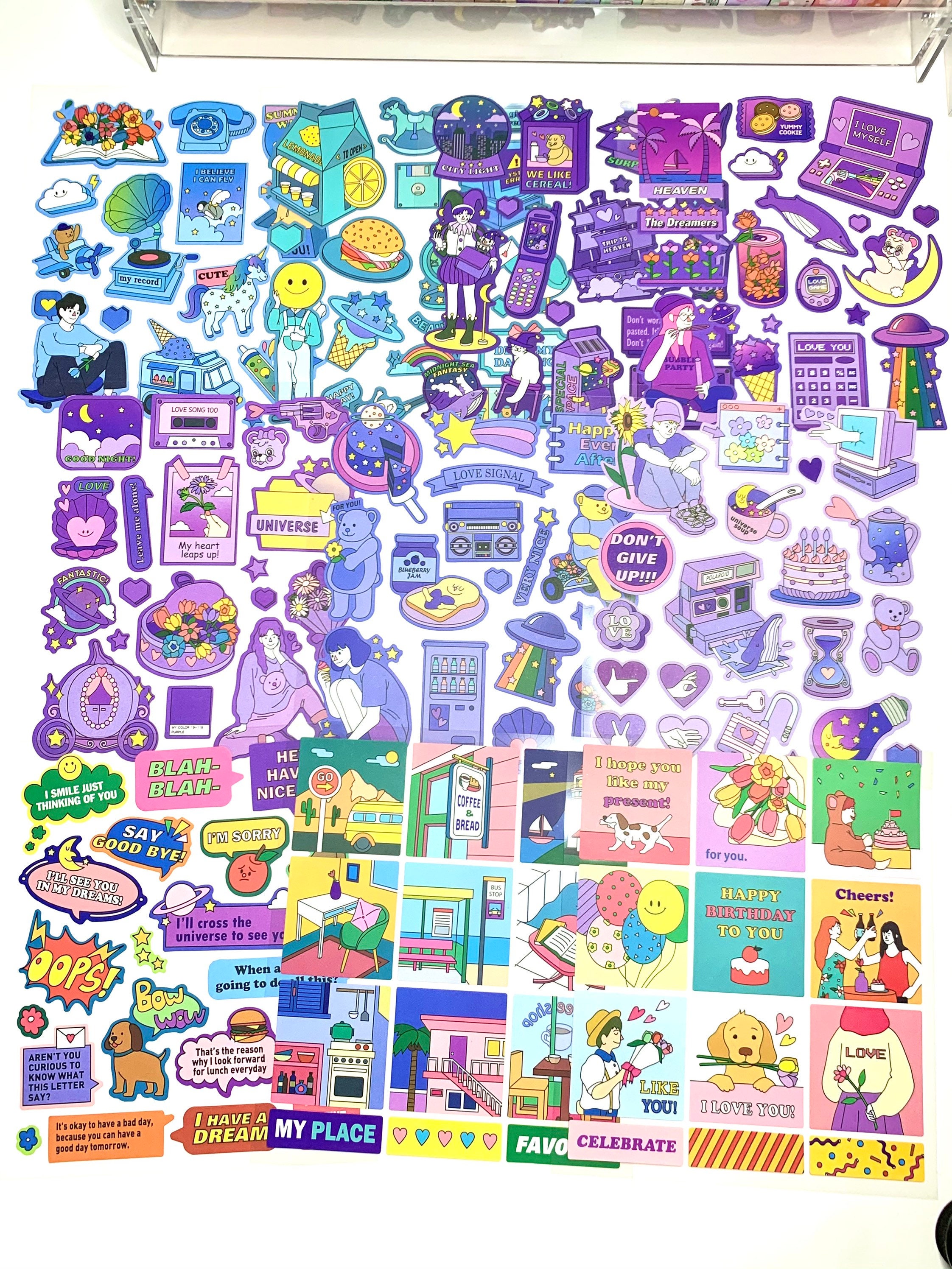 cool retro sticker sheets aesthetic nostalgic vintage etsy