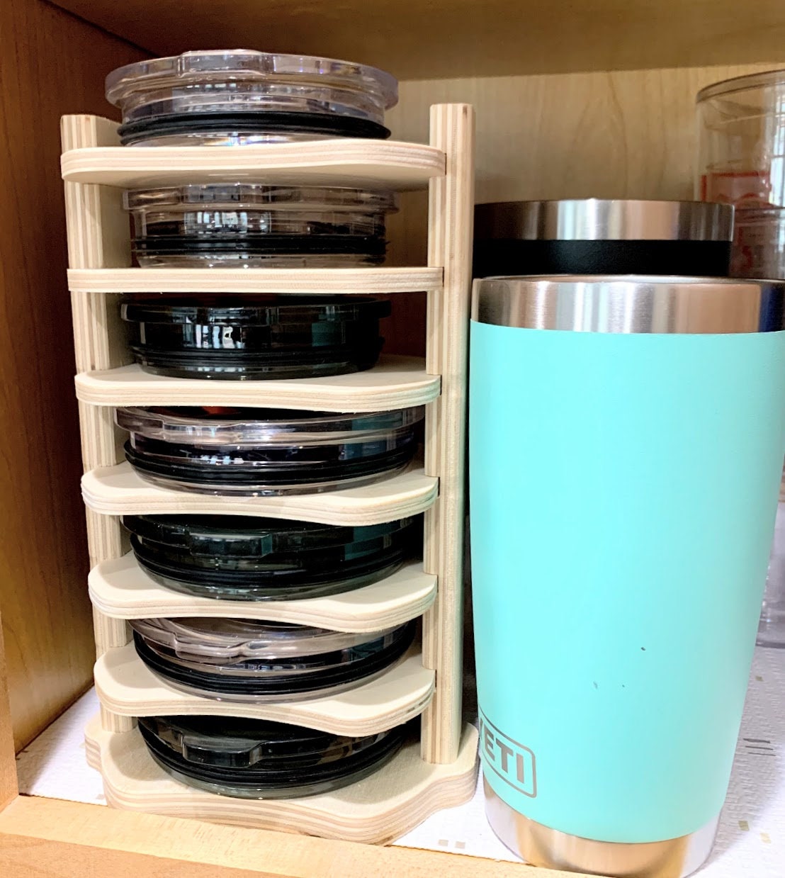 Yeti Lid Organizer, Tumbler Lid Organizer, Kitchen Lid Storage