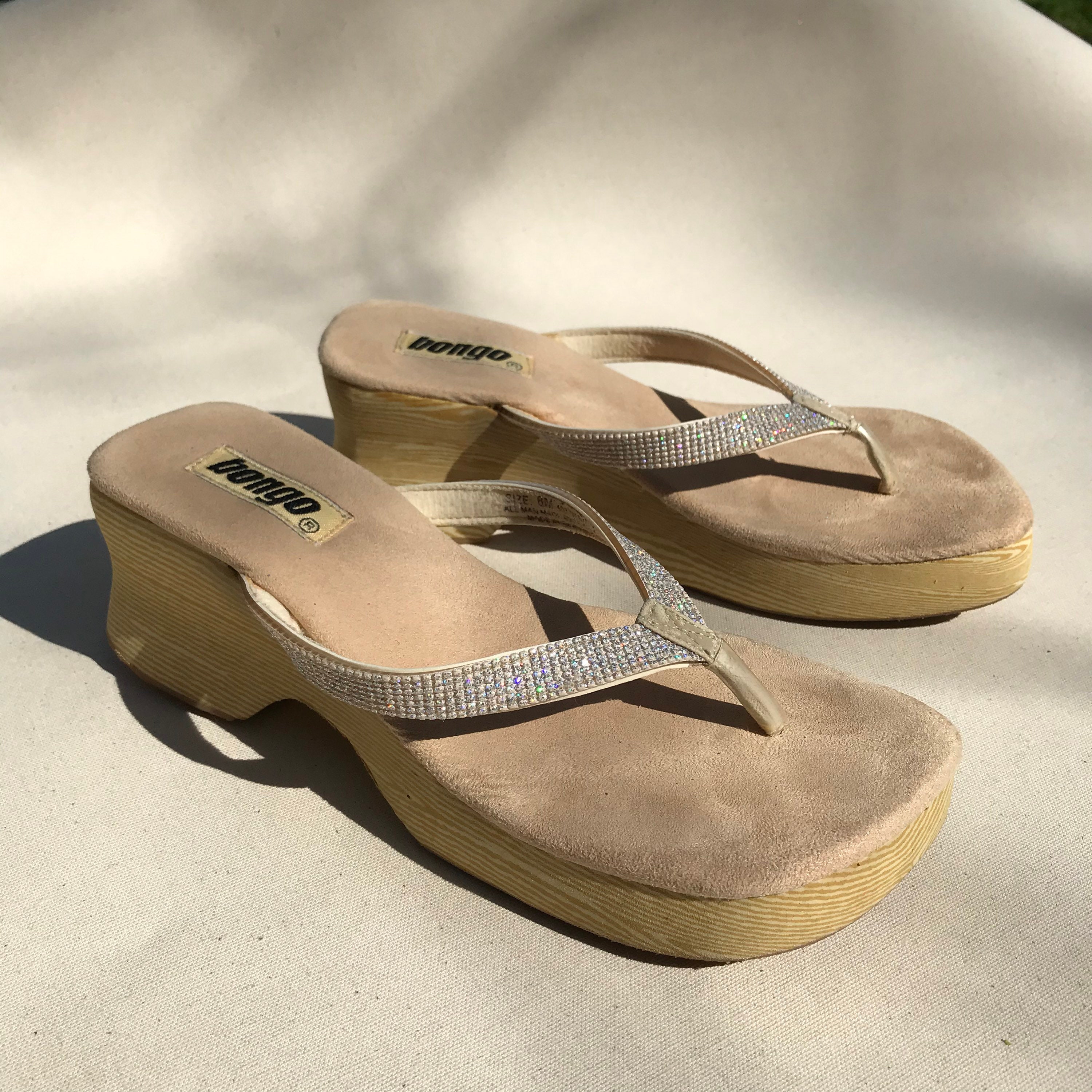 Vintage Y2K Bongo Chunky Rhinestone Platform Flip Flops Etsy