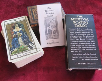 Medieval Scapini Tarot, Deck and Book Set, Ron Decker, Art and