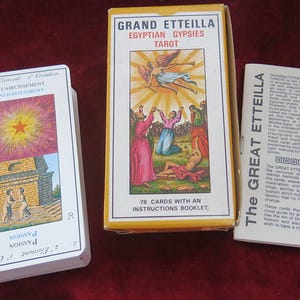 Grand Etteilla Gitanos egipcios años 80 - Tarot para adivinación vintage, adivinación del futuro, lecturas psíquicas