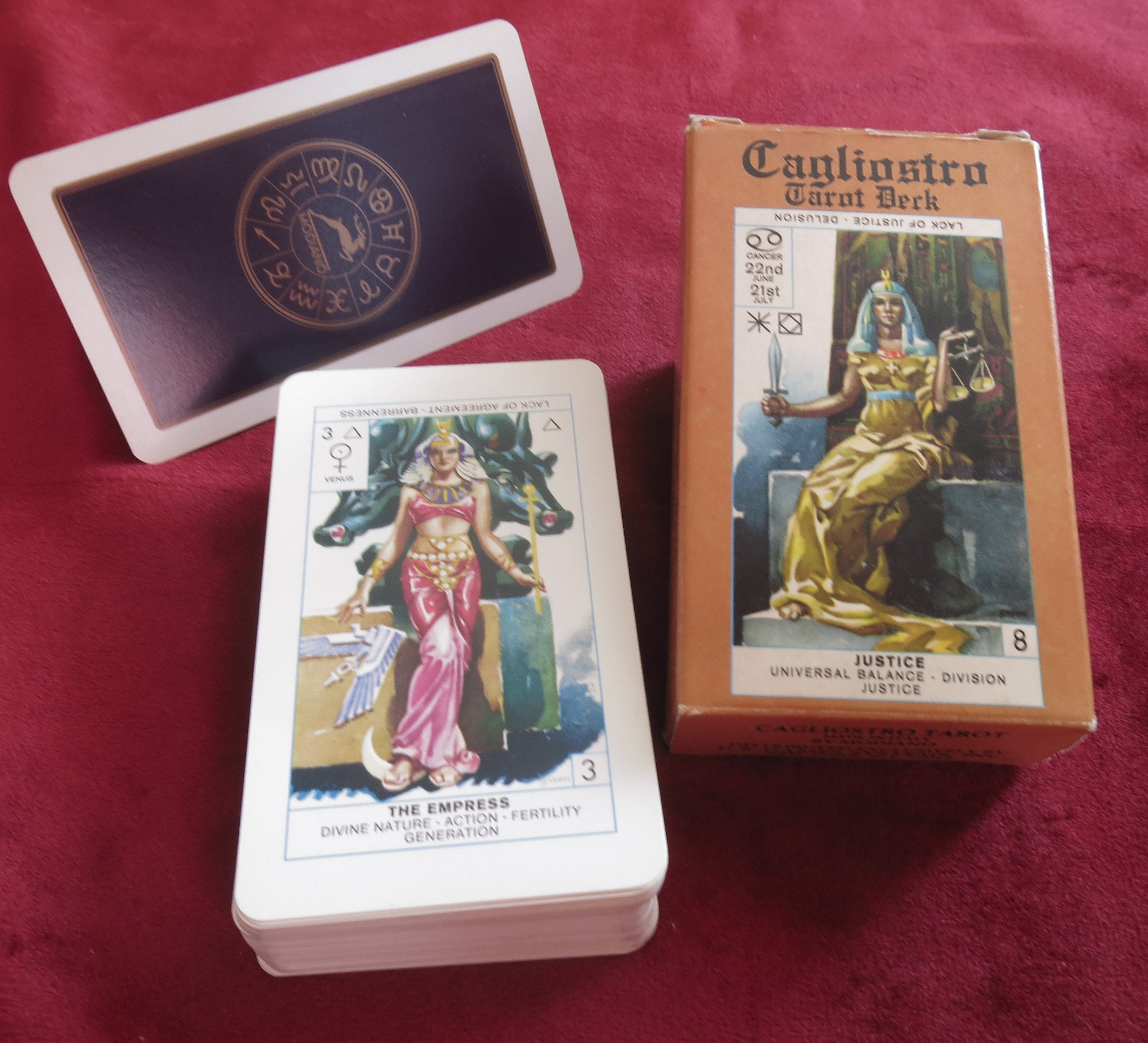 Cagliostro Tarot 1981 Dos Bleu