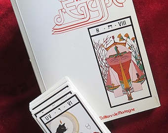 Zeldzame Egyptische Tarot des Grands Initiés uit 1979 – 22 grote arcana en boek (Franse editie)