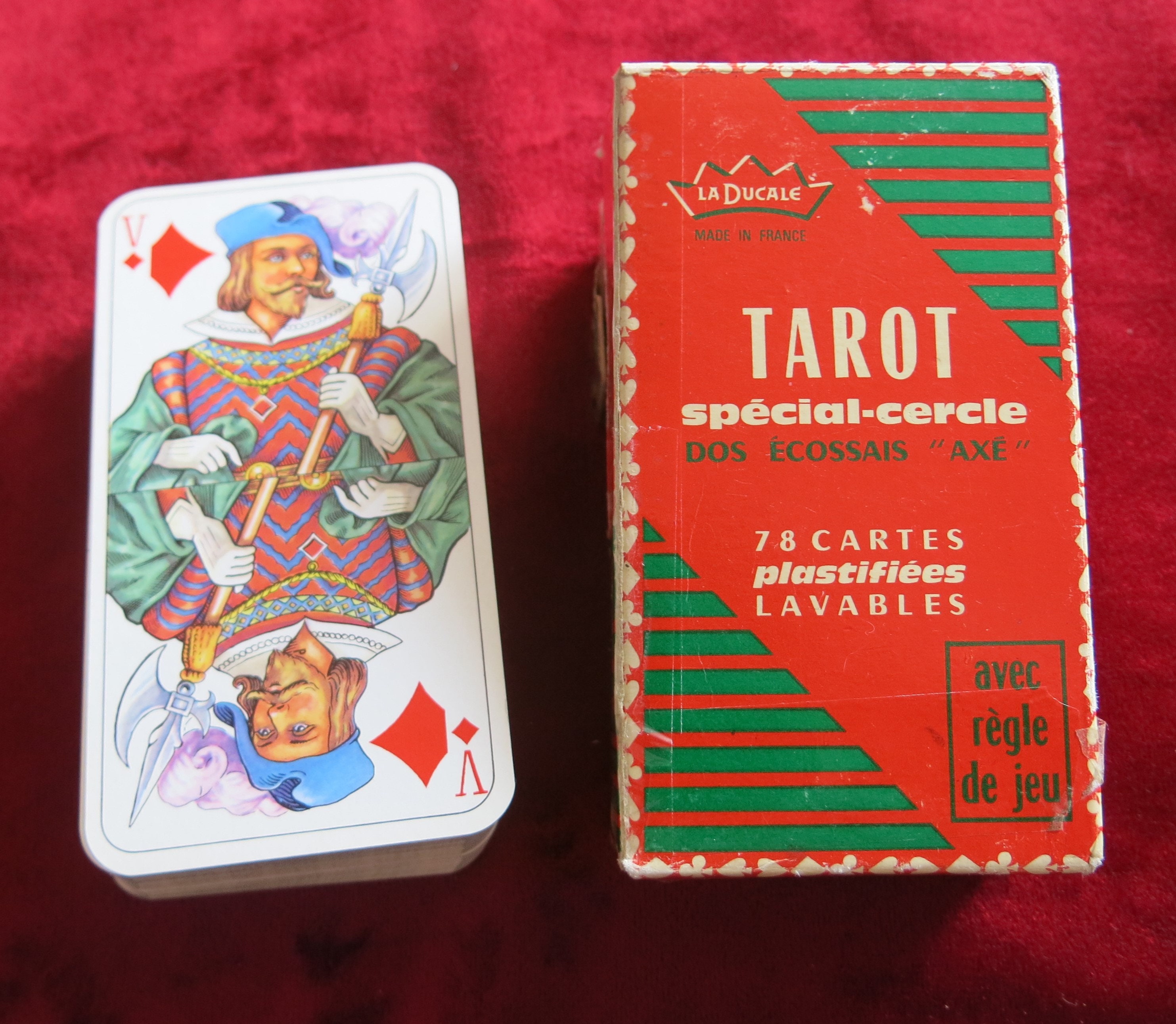 Antique French Tarot Jeu TAROT Spécial CERCLE 78 Cartes La DUCALE 60s -   Hong Kong
