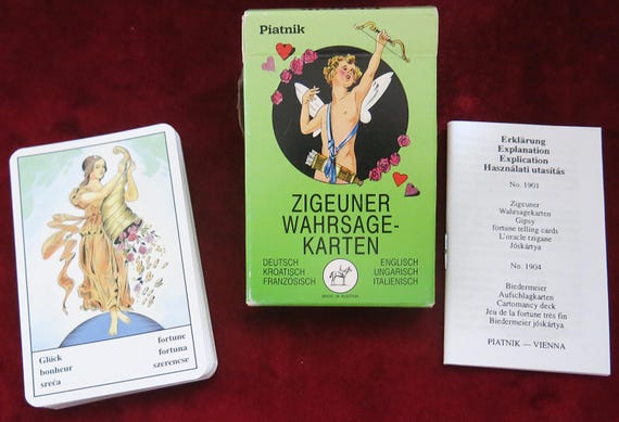 Vintage Gipsy Fortune Cards – Piatnik Austria, Multilingual Edition 1982