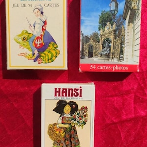 Lorena Regione della Francia - Set di 3 mazzi di carte d'epoca