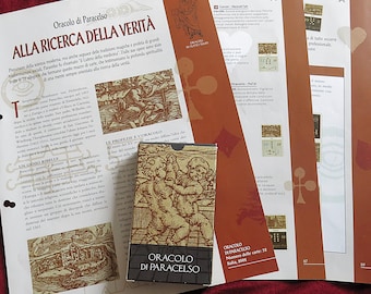 Oracolo di Paracelso 2002 + guida ENG-FR – Mazzo Geomantico Cristiano Raro - Carte Profezie Alchemiche