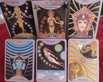 4 LEFT! Starmaiden's Tarot 1974 | Starseed oracle | psychedelic | Sirius | Space | Vintage Facsimile | Starseed Divination
