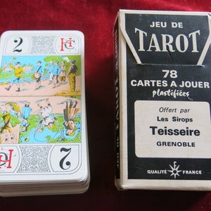 Werbung 80er Jahre französisches Tarot Spiel TEISSEIRE Sirupe - Werbekarten