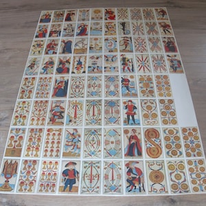 Sheet of uncut cards 80s Tarot de Marseille VERY RARE