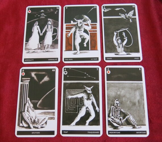 The Minotarot 1982 Mythical Creature Occult Practice Wicca Tarot Le  Minotaure Gothic Cards Grunge Wicca Cards 