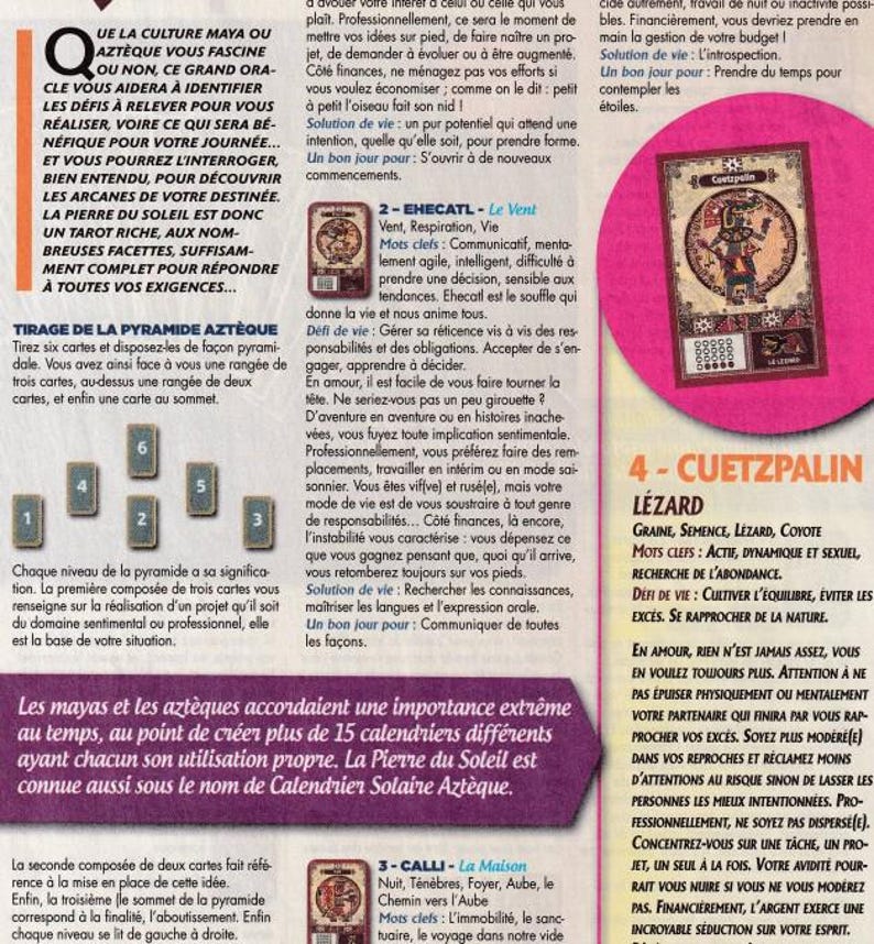 Aztec Divination - (pocket Tarot 6x9 Cm) - Aztec Gods and Goddess ...