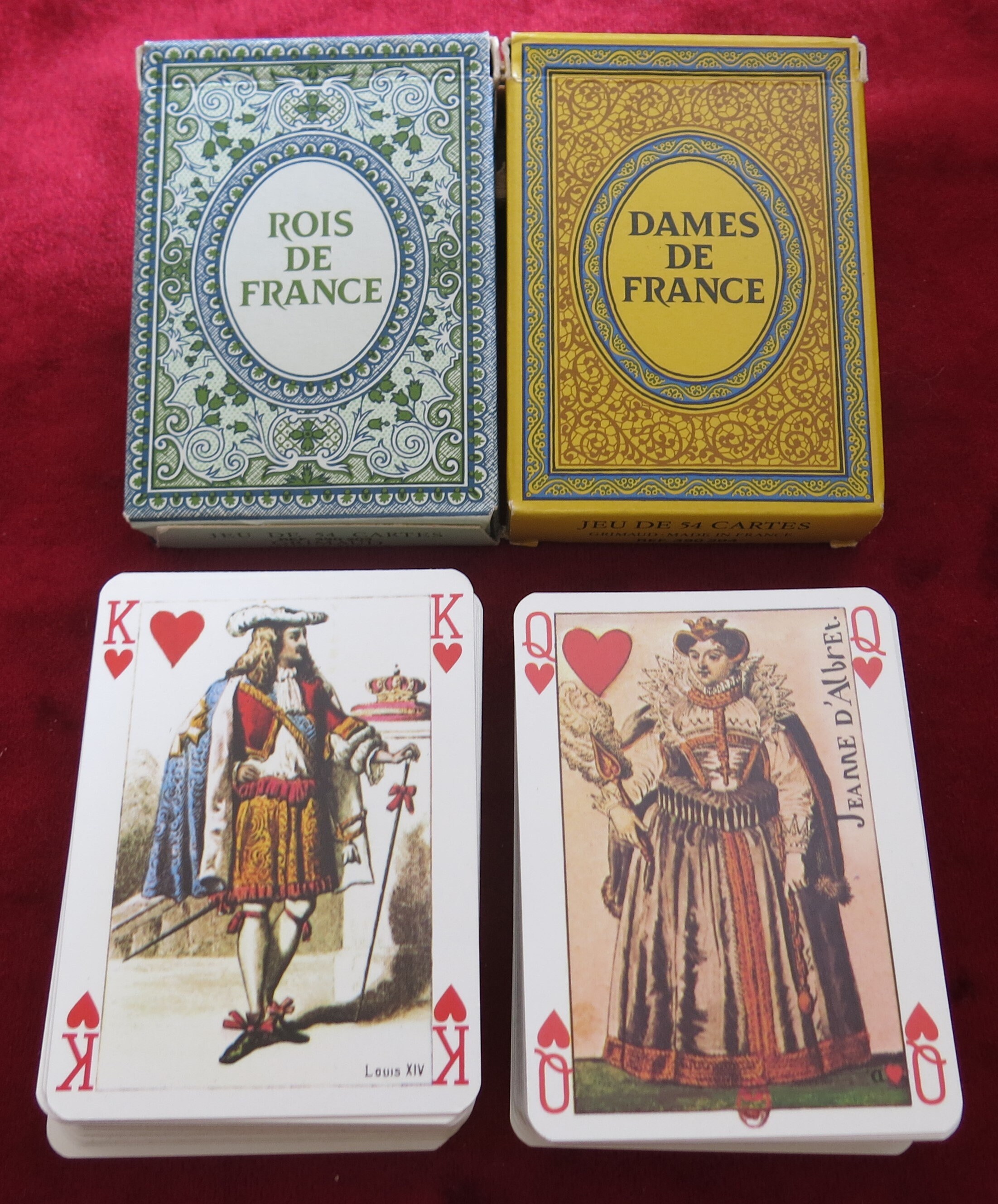 Deux Jeux De 52 Cartes Anciennes Grimaud - Miniature - Vers 1880