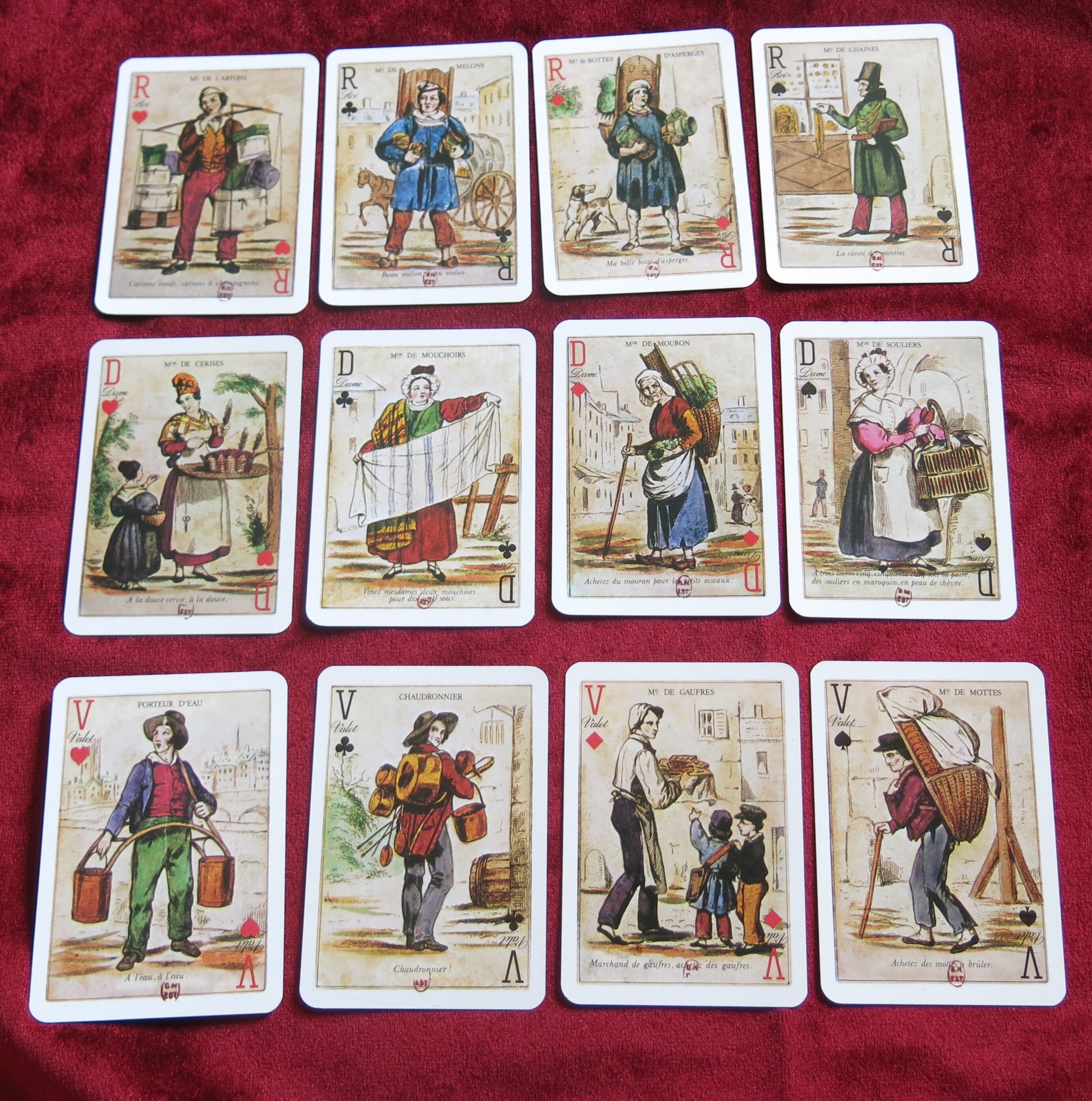 LES CRIS DE PARIS 54枚のカード Les Cris De Paris – 19th Century Paris Trades Card Deck - Grimaud
