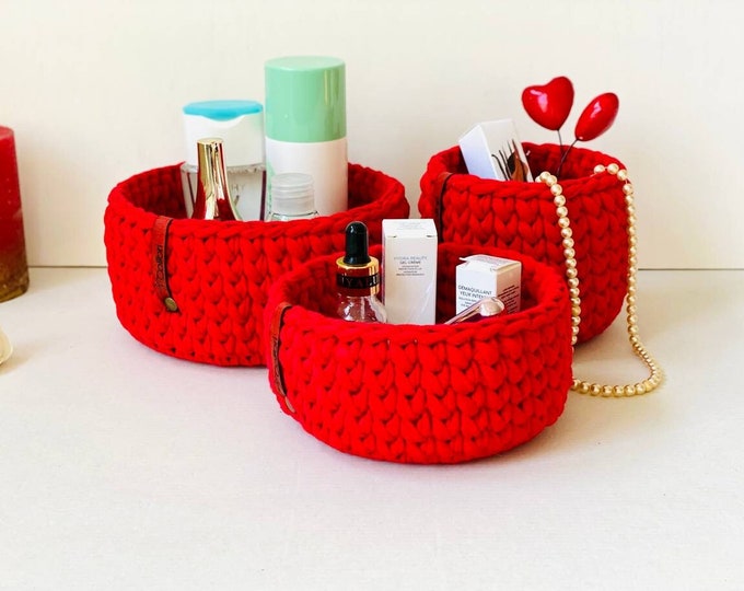 Crochet Basket, Luxury Basket, colorful basket, Decorative basket, Gift customizable, interior basket, basket for children, Colorful basket